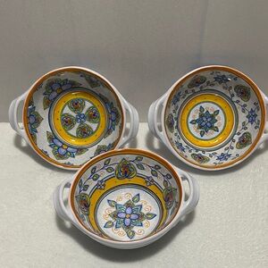 Le Cadeaux Siena melamine mini handled bowls set of 3